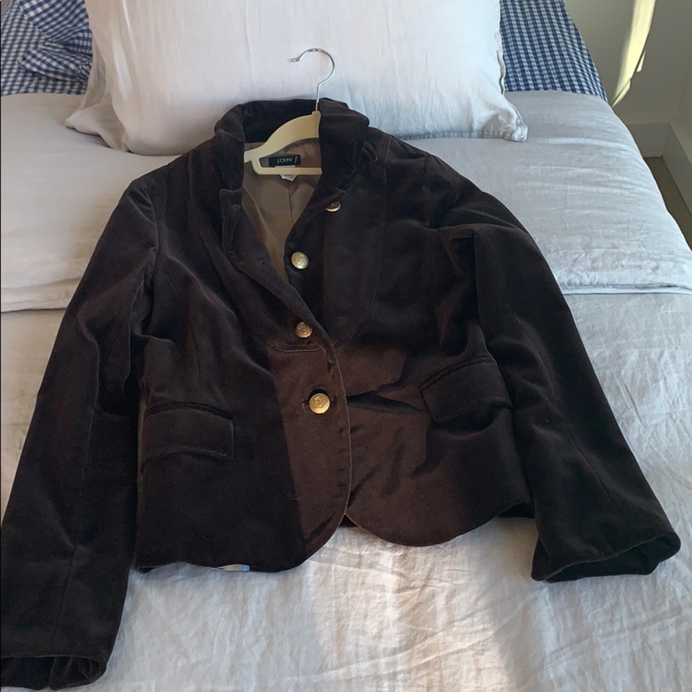 Jcrew Brown Velvet Blazer Size 8